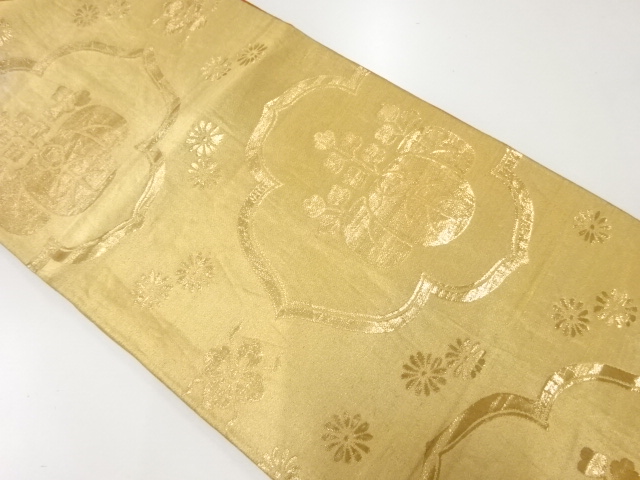 アンティーク　桐模様織出し袋帯（材料）